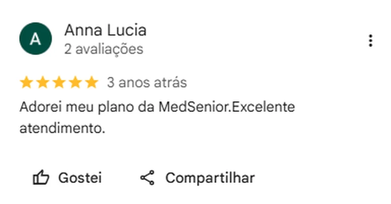 Avaliação de cliente publicada no Google sobre a FCT Saúde
